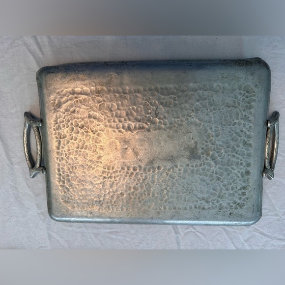 Vintage Hand Forged Aluminum Tray w/Etched Grapes - Picture 5 of 7